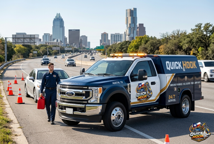 Emergency fuel delivery to stranded vehicle in Austin TX